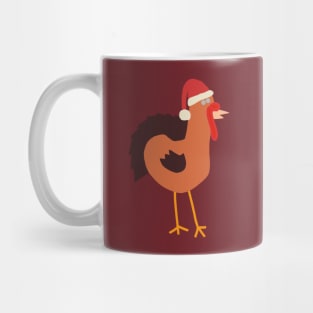 Abstract Thanksgiving Turkey in Santa Hat for Christmas Mug